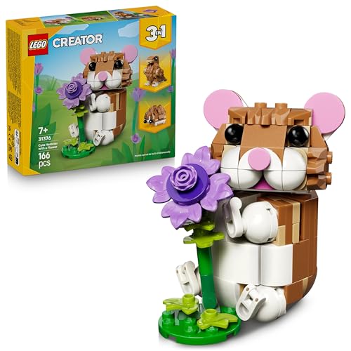 (-32%) LEGO Creator 3in1 Cute Hamster with a Flower Toy - Animal Figure Transforms into a Hedgehog or Eagle - DIY Room Decor Idea - Birthday Gift for 7+ Year Old Girls & Boys - 31376
