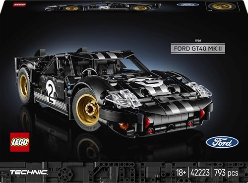 (-26%) LEGO Technic 1966 Ford GT40 MKII Rennwagen - Bauset für Erwachsene - Modellauto zum Sammeln mit Lenkung und V8-Motor - Rennauto zum Ausstellen und Spielen - Geschenk für Männer und Frauen - 42223