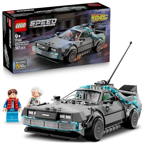 (-35%) LEGO Speed Champions Zeitmaschine aus Zurück in die Zukunft - Kinder Spielzeug mit Automodell und 2 Minifiguren - Marty McFly und Doc Brown - Kreatives Geschenk für Kinder ab 9 Jahren - 77256