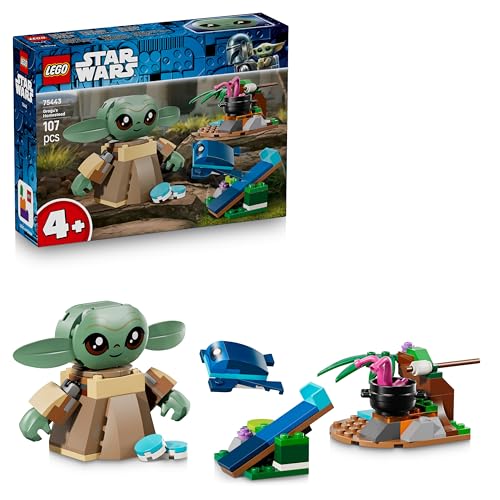 (-40%) LEGO Star Wars 75443 Grogus Zuhause - Spielzeug mit Grogu Figur & Sorgan Frosch sowie Katapult & blauen Makronen - Geschenk für Jungen & Mädchen ab 4 Jahren und Fans von The Mandalorian