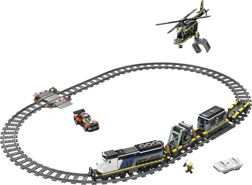 (-36%) LEGO City Überfall auf den Polizeizug - Ferngesteuerter Spielzeug Zug - Modellbau mit kreisförmiger Strecke, Helikopter, Rallyeauto und 6 Minifiguren - Geschenk für Jungen ab 7 Jahren - 60508