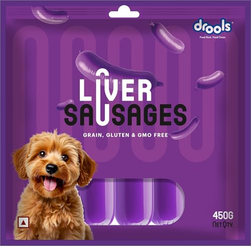 Adult & Puppy Sausage for Dog, 450g | Liver Flavour | High Protein | Treat & Food Topper | Grain Free | Best for Training & Bonding | No Preservatives