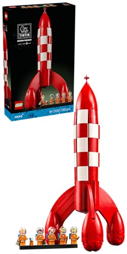 (-33%) LEGO Ideas Die Mondrakete von Tintin - Raumschiff Modellbau für Erwachsene - Set zum Ausstellen mit 5 Minifiguren und der Hundefigur Struppi für DIY Deko - Geschenkidee für Fans - 21367