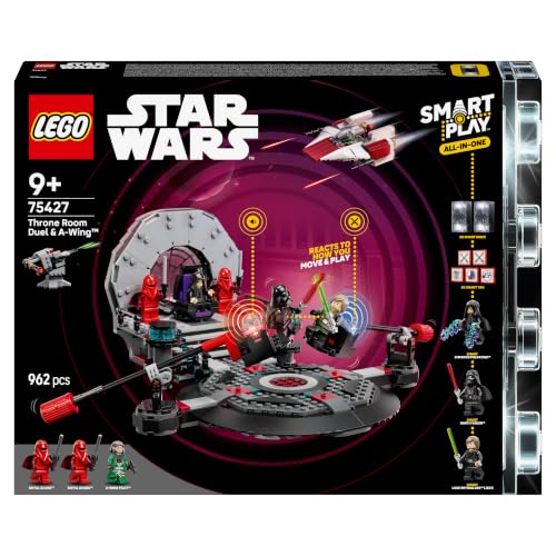 (-34%) LEGO Star Wars SMART Play: A-Wing und das Duell im Thronsaal - interaktives Spielzeug - All-in-1-Set - EIN SMART Brick reagiert auf Bewegungen - Geschenk für Jungen, Mädchen ab 9 Jahren - 75427