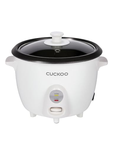 CUCKOO One Touch Rice Cooker 12-Cup Cooked, Small Rice Cooker & Warmer with Steamer Tray, Versatile Grain Cooker, Soup Maker, Auto Keep Warm, 6-Cup Uncooked, White (CR-0601C)