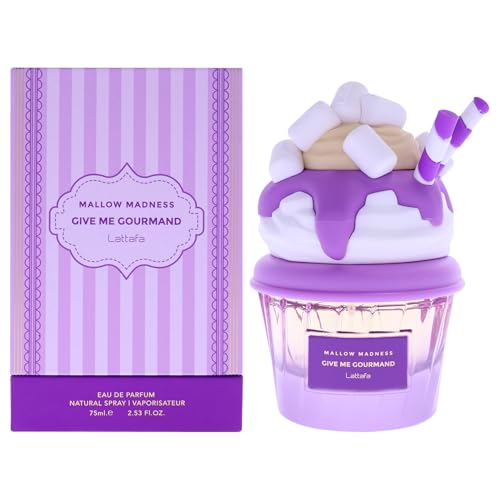Lattafa Mallow Madness Eau de Parfum Give Me Gourmand Collection, Sweet Gourmand Fragrance, Marshmallow & Vanilla, Spray Form, 75ml, Long-lasting