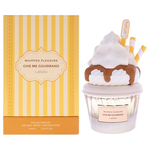 Lattafa Whipped Pleasure Eau de Parfum, Give Me Gourmand Collection, Spray Form, 75ml, Whipped Cream, Caramel & Vanilla Scent, Long-lasting