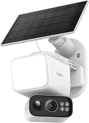 Tapo 2K Dimmable Floodlight Security Camera Outdoor Wireless w/Solar Panel, Pan/Tilt, 360º AI Tracking, Free Person/Vehicle Detection, Works w/Alexa and Google Home, SD/Cloud, C615F KIT