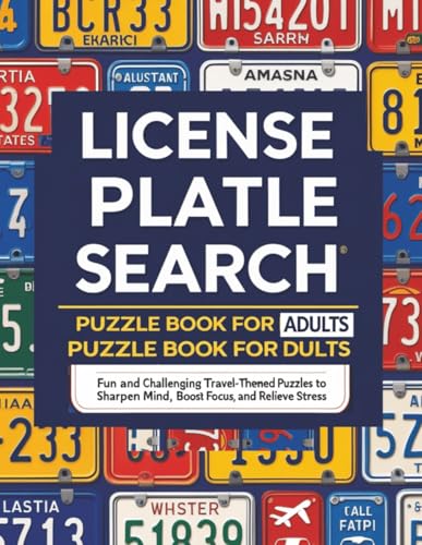 License Plate Search Puzzle Book for Adults