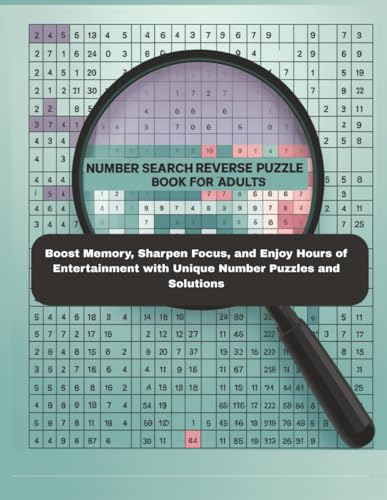 Number Search Reverse Puzzle Book for Adults