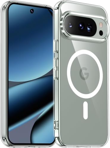 JGD PRODUCTS Magnetic Case for Google Pixel 10 5G Compatible with MagSafe, Shockproof Phone Bumper Cover, Anti-Scratch Clear Back (Clear)