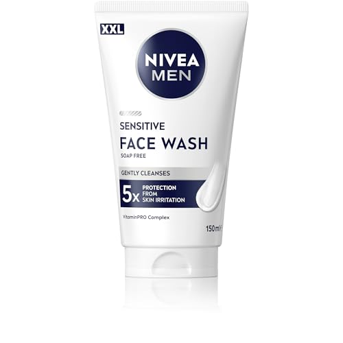 🔥 STARKER PREIS (-30%) NIVEA MEN XXL Sensitive Face Wash, sanftes Reinigungsgel für empfindliche Männerhaut, beruhigende Gesichtsreinigung zur Linderung von Hautirritationen (150 ml)