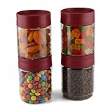 Storage Jar Set of 4 1000ml x 4 Transparent Perfect For Grains Pulses Spice Cereals Cookies Pickels Dry Fruits Fridge Storage ContainerBrown