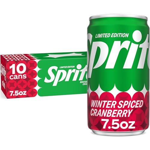 Sprite Winter Spiced Cranberry Soda Soft Drink, 7.5 fl oz Cans, 10 Pack