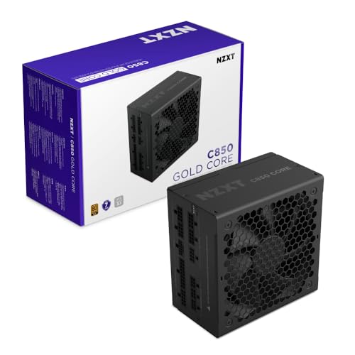 NZXT C850 Gold Core - 850W ATX 3.1 Power Supply - 80 Plus Gold - Cybenetics Platinum - Fully Modular - PCIe 5.1 600W 12V-2x6 - Zero RPM F...