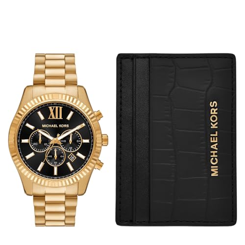 Michael Kors Men's Lexington Chronograph Gold-Tone Stainless Steel Watch Set (Model: MK9245SET)