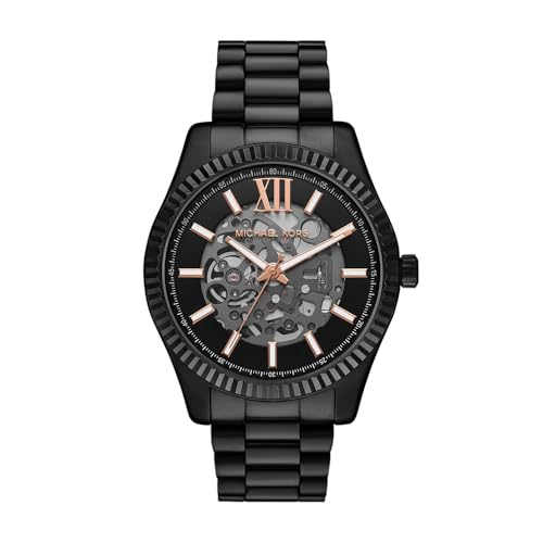 Michael Kors Men's Lexington Automatic Black Stainless Steel Watch (Model: MK9244)