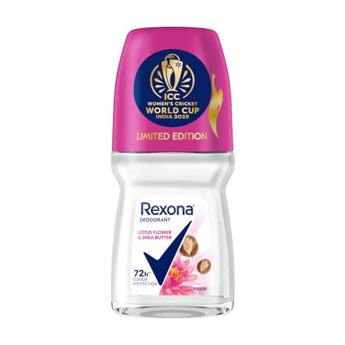 Lotus Flower & Shea Butter Antiperspirant Roll-On | for Women | 12-HSA & Glycerin| 72H Odour Protection| Limited Edition Pack - ICC Women’s Cricket Wo
