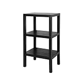 3 Katlı Köşe Rafı | Banyo, Mutfak ve Kiler İçin Yer Tasarruflu Organizer | Çok Amaçlı Plastik Raf | 3 Farklı Renk Seçeneği (38x29x74cm) (SİYAH)