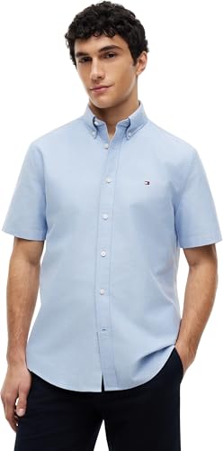 (-51%) Tommy Hilfiger Herren Heritage Oxford Rf Shirt S/S MW0MW36272 S/S Shirt, Blau (Shirt Blue), XXL