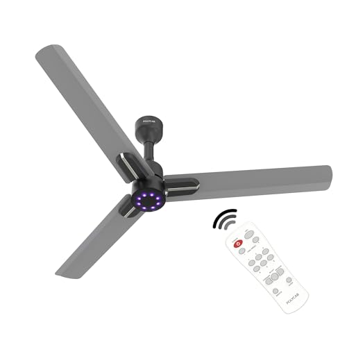 Polycab Wizzy Neo LED 2.0 1200mm BLDC Ceiling Fan with remote |BEE 5 Star Rated, Higher Air Delivery|LED Indicator,Sleep and Breeze Mode |3 Years Warr