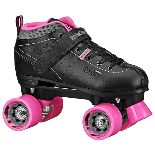 Roller Derby STR Seven Women's Quad Roller Speed Skates Black/Pink 5
