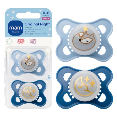 🔥 SELTEN SO GÜNSTIG (-41%) MAM Original Night Schnuller, 0-6 Monate, Fuchs/Mond, 2 Stück