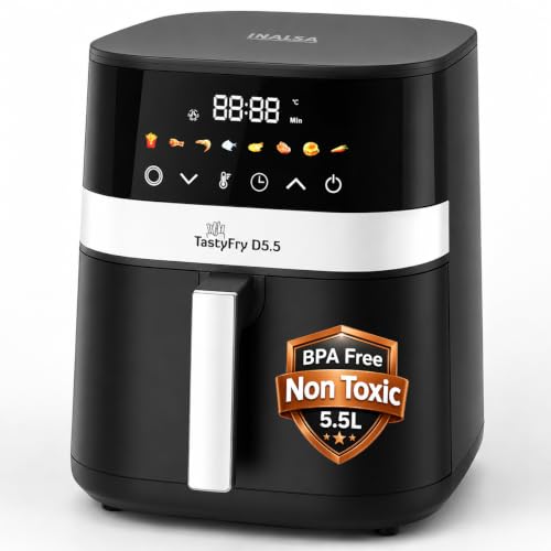 INALSA Air Fryer,5.5L,1400W,AirCrisp Tech,Non-Toxic,TastyFry D5.5