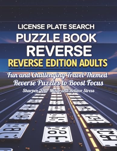 License Plate Search Puzzle Book Reverse Edition for Adults
