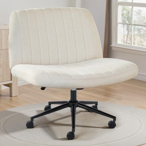 OLIXIS Criss Cross Chair with Wheels – Beige Fabric