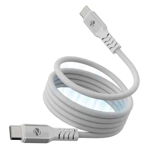 Zebronics Type C - Type C Magnetic Braided Cable, 60 Watts, Upto 480Mbps Data Sync, Fast Charging, 1 M, Compatible with iPhone 15 & 16 Series, iPad, M