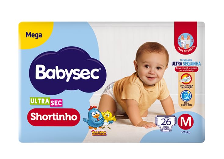 RECORRÊNCIA Fralda Babysec Ultra Shortinho Mega M 6x26!