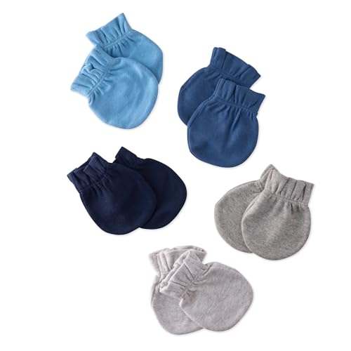 Morgan 5-Pack Baby Mittens 100% Organic Cotton No-Scratch Newborn