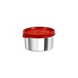 SignoraWare Ample Stainless Steel Container Airtight Leakproof Dishwasher Safe Durable Storage Solution Ideal for Kids Office School Picnic Outdoor Use 225ml Red