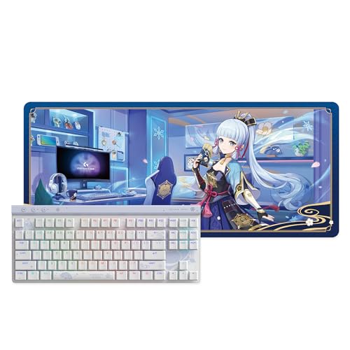Logitech G515 Wireless Gaming Keyboard TKL Kamisato Ayaka Special Edition with Genshin Impact Table Mat Gift Box Bundle