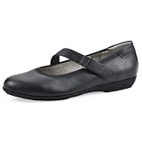 Cliffs by White Mountain Women's Carwen Cushioned Mary Jane Flat, Navy/Smooth, 6.5 W