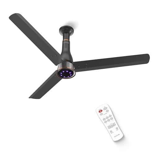 Polycab Wizzy Prime 1200mm BLDC Ceiling Fan with remote |BEE 5 Star Rated, Higher Air Delivery|LED Indicator,Reverse,Boost,Sleep and Breeze Mode |3 Ye