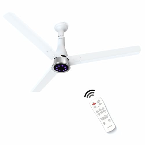 Polycab Wizzy Prime 1200mm BLDC Ceiling Fan with remote|BEE 5 Star Rated, Higher Air Delivery|LED Indicator,Reverse,Boost,Sleep and Breeze Mode |3 Yea