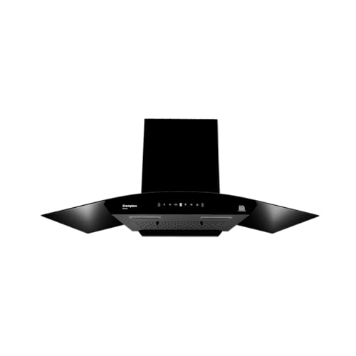 Crompton Aeries Curved 90cm 1280m3/hr Kitchen Curved Chimney| Filterless Thermal Autoclean| Gesture Control| Built In Oil Collector| 7 Yrs Motor & 1 Y