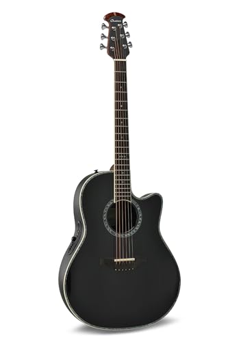 Ovation Pro Series Custom Electric Acoustic Guitar - Solid AAA Grade Sitka Spruce Top - Deep Contour Lyrachord Body - Includes 20 mm Soft Case - Black - 2762BL-5-G