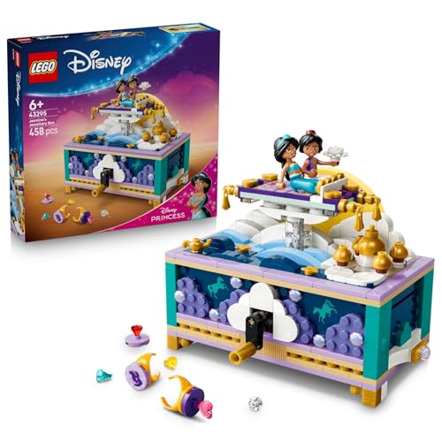 (-40%) LEGO ǀ Disney Princess Jasmins Schmuckkästchen - Aladdin Set mit 2 Mini-Puppen, 2 Ringen und Dschinn Lampe - Zimmerdeko - Geschenk für Mädchen ab 6 Jahren und Fans - 43295