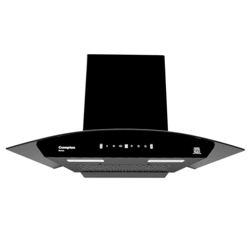 Crompton Aeries Curved 60cm 1280m3/hr Kitchen Curved Chimney| Filterless Thermal Autoclean| Gesture Control| Built In Oil Collector| 7 Yrs Motor & 1 Y