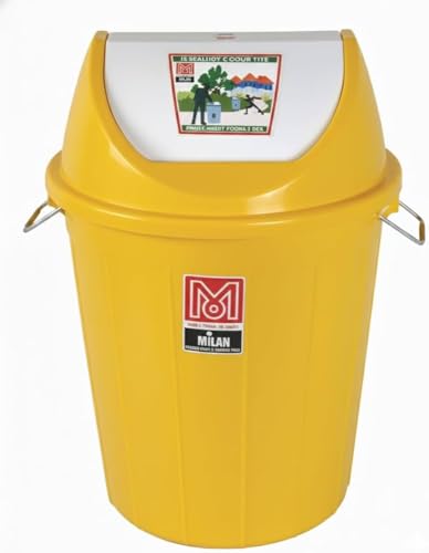 Milan Plastic Swing Lid Garbage Dustbin 60 Litre Assorted