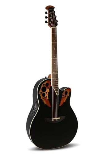 Ovation Electric Acoustic Guitar Pro Series Standard Elite 2778AX Deep Contour - Solid A-Grade Sitka Spruce Top - Lyrachord Body - Strings Adamas Nuova Coated - Black - 2778AX-5-G