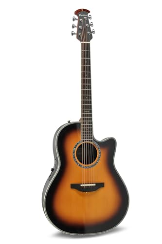 Ovation Electric Acoustic Guitar Pro Series Custom Balladeer - Solid AAA Grade Sitka Spruce Top - Deep Contour Lyrachord Body - Includes 20 mm Soft Case - Vintage Burst - 2762BL-VB-G