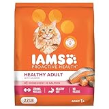 IAMS Proactive Health Dry Cat Food, Healthy Cat Food Dry Recipe for Adults, with Real Salmon, 22 lb. Bag