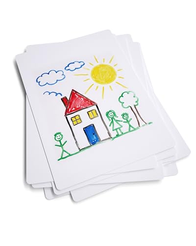 Show-Me Basics A4 Plain Budget Whiteboards – Pack of 30 Double-Sided Dry-Wipe Student...