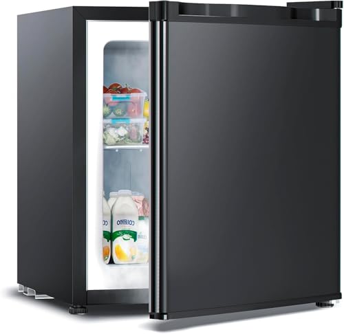 Electactic 1.2 Cu.ft Upright Freezer, Small Mini Freezer with Adjustable Thermostat, Removable Shelves, Reversible Single Door, for Bedroom/Home/Dorms/Apartment (Deep Black)