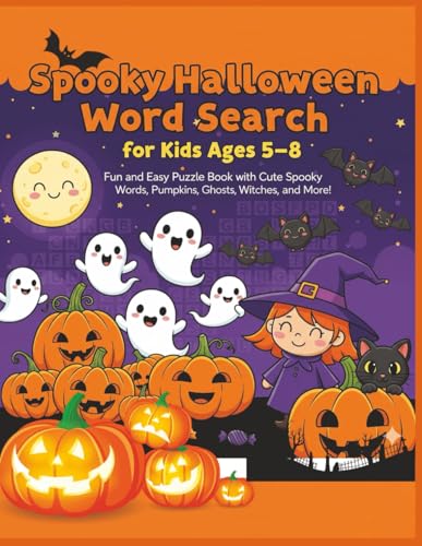 Spooky Halloween Word Search for Kids Ages 5-8