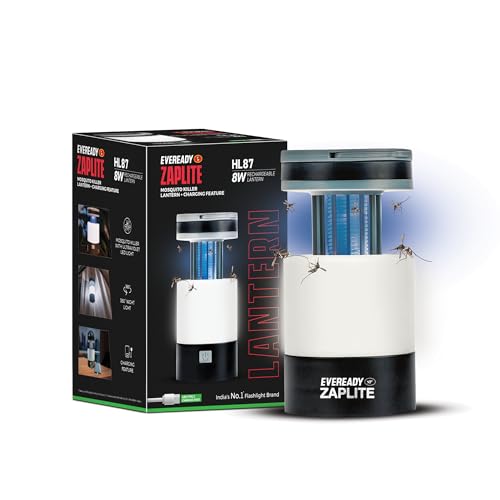 Eveready Zaplite HL87, 5.5W Rechargeable Lantern + Mosquito Killer with UV LED Light, in-Built Powerbank, 360° Illumination, Portable & Durable, USB T